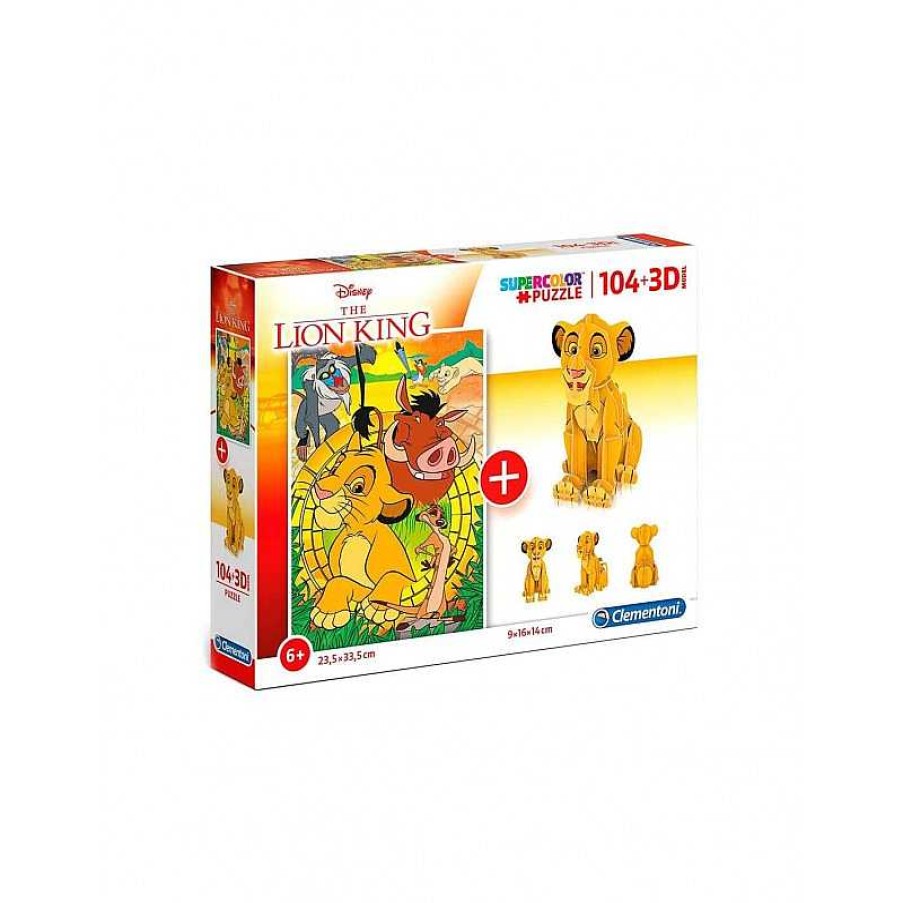 Clementoni Puzzle Clementoni Rey Leon M S Modelo 3D 104 Piezas