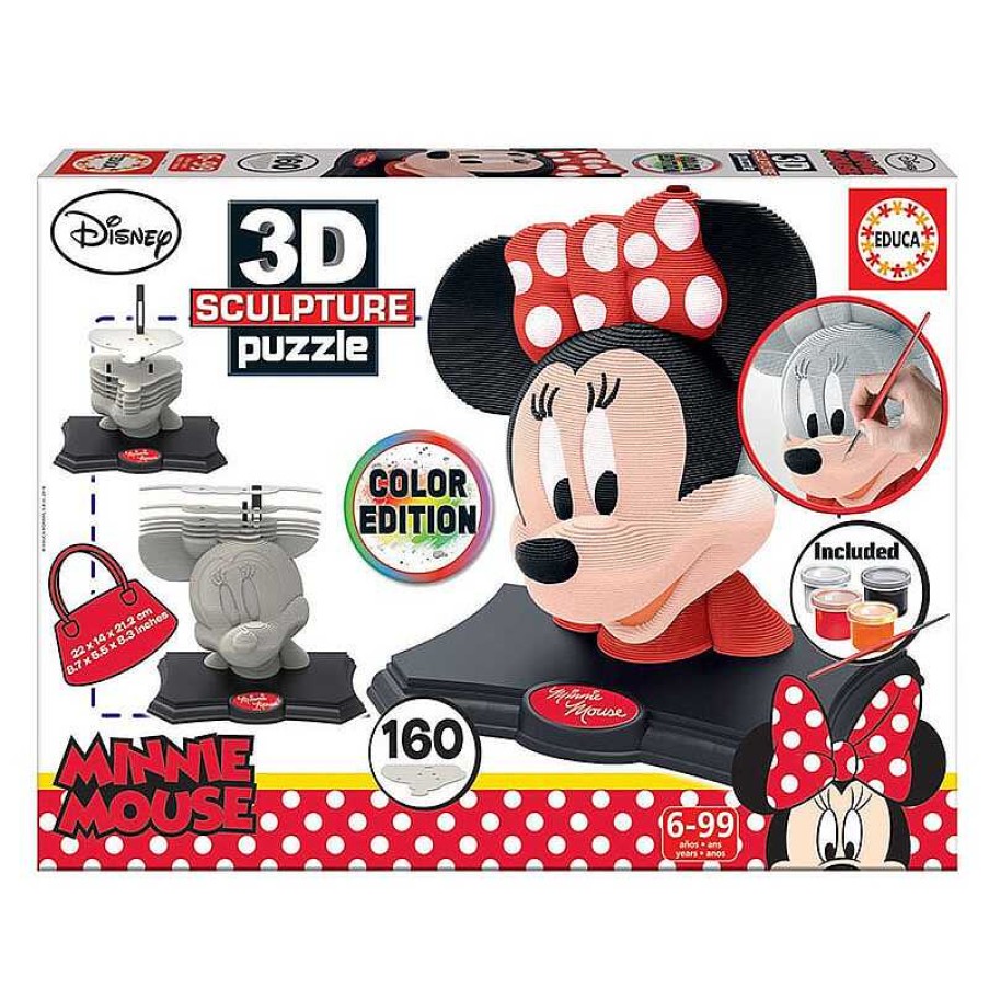 Puzzles Educa Puzzle 3D Sculpture Color Minnie De 160 Piezas