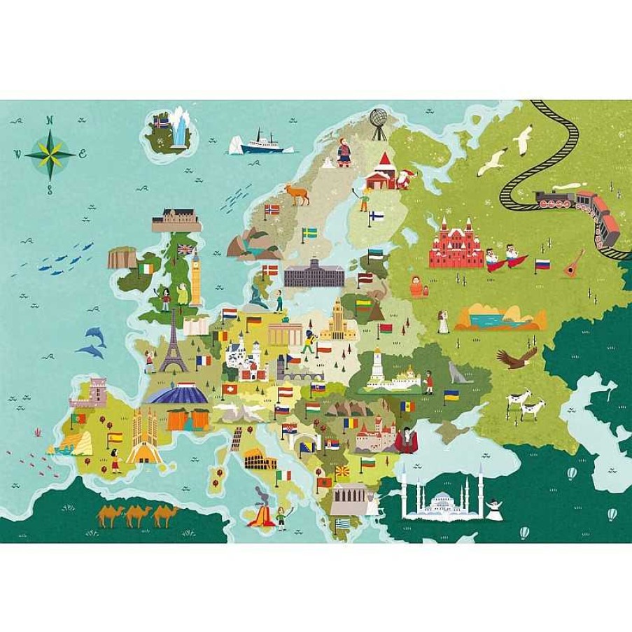 Clementoni Puzzle Clementoni Mapa Grandes Lugares Europa 250 Piezas