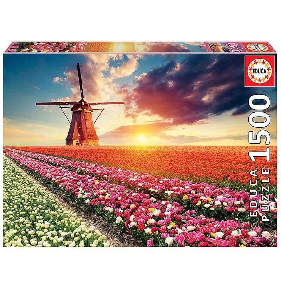 Puzzles Educa Puzzle Educa Paisaje De Tulipanes De 1500 Piezas