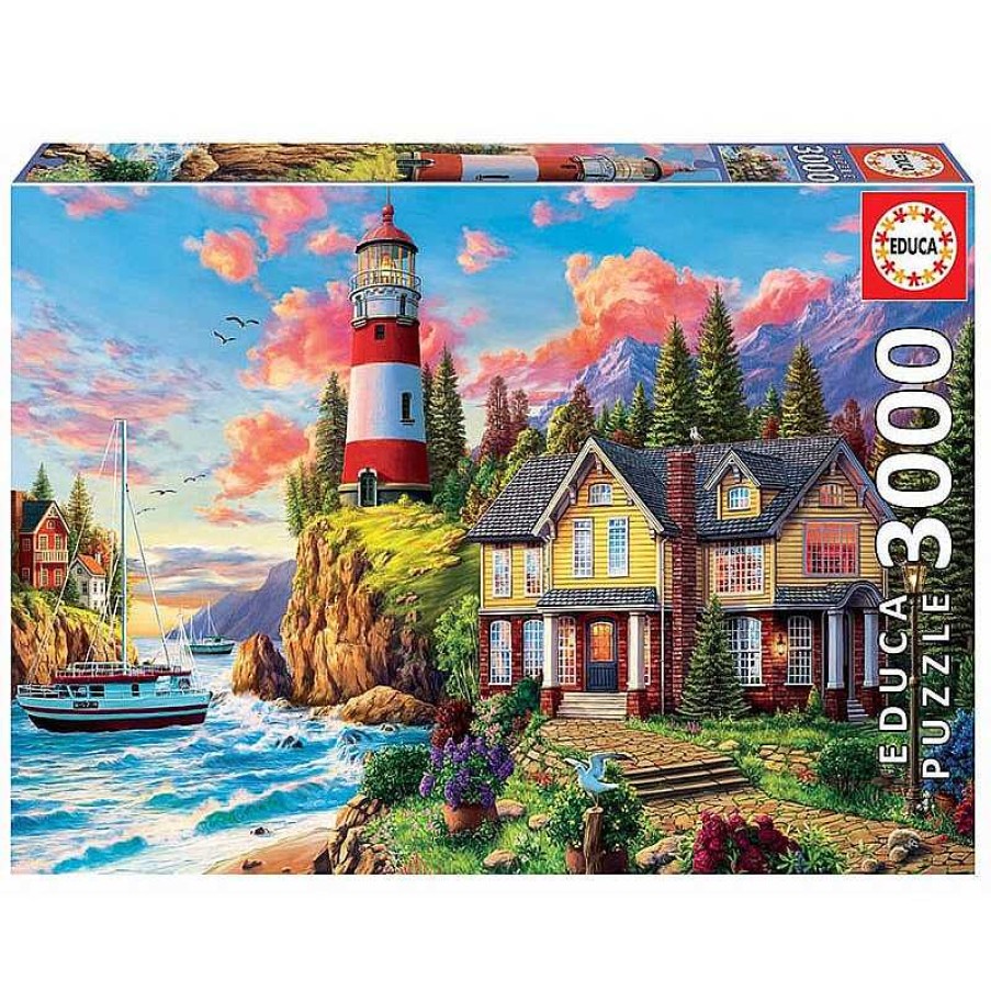 Puzzles Educa Puzzle Educa Faro Cerca Del Oc Ano De 3000 Piezas