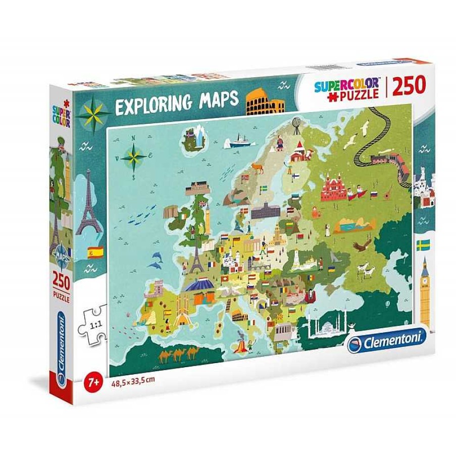 Clementoni Puzzle Clementoni Mapa Grandes Lugares Europa 250 Piezas