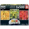 Puzzles Educa Puzzle Educa Flores Y Frutas Ex Ticas De 3 X 500 Piezas