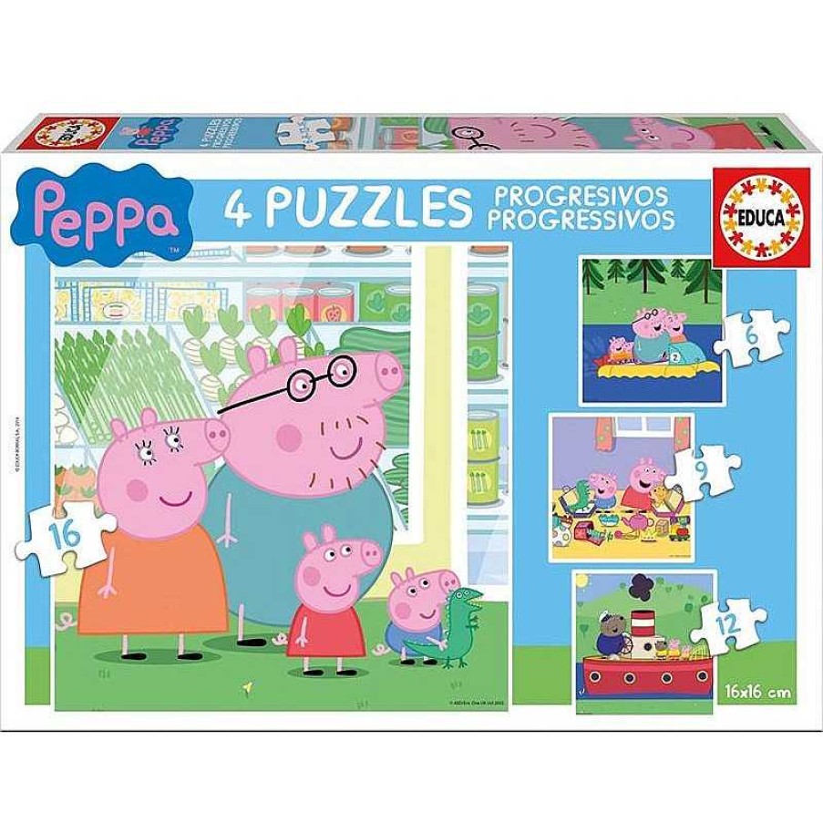 Puzzles Educa Puzzle Educa Peppa Pig Progresivo 6 + 9 + 12 + 16 Piezas