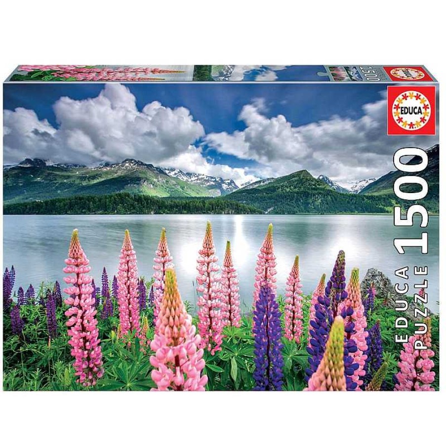 Puzzles Educa Puzzle Educa Altramuces A Orillas Del Lago Sils, Suiza 1500 Piezas