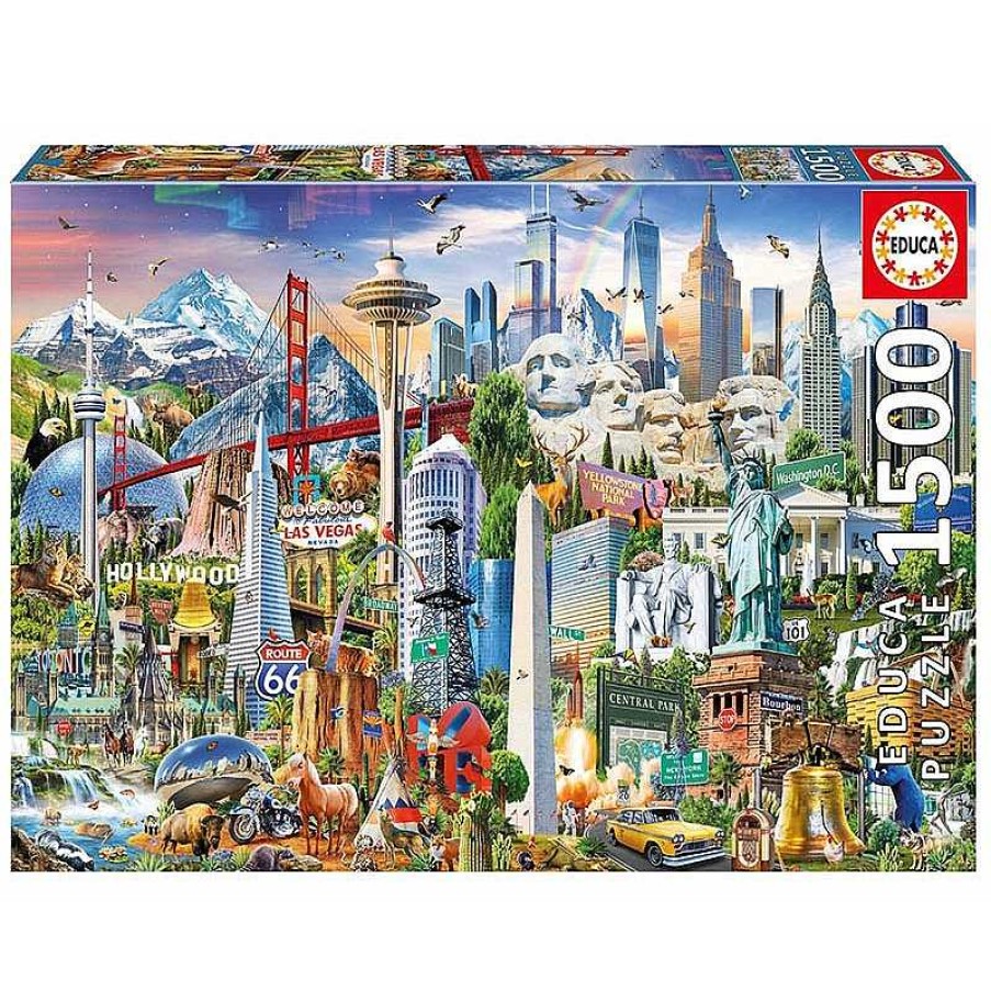 Puzzles Educa Puzzle Educa S Mbolos De Norte Am Rica De 1500 Piezas