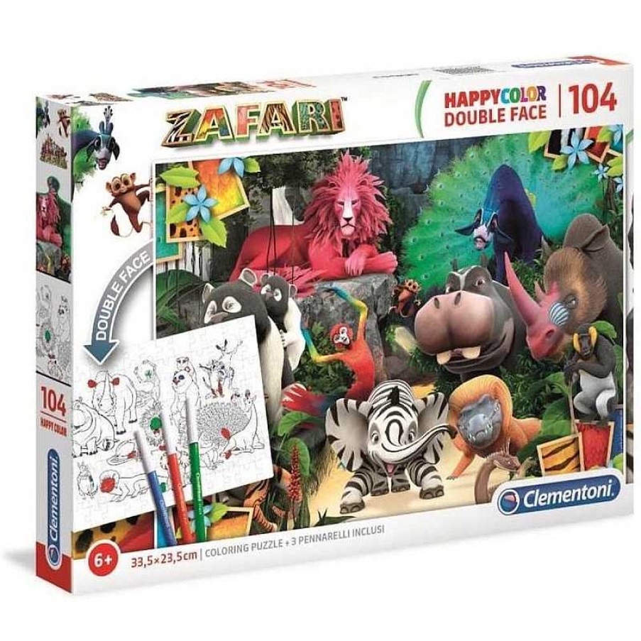 Clementoni Puzzle Clementoni Doble Cara Safari Para Colorear De 104 Piezas