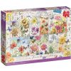 Jumbo Puzzle Jumbo Colecci N De Sellos, Flores De Verano, 1000 Piezas