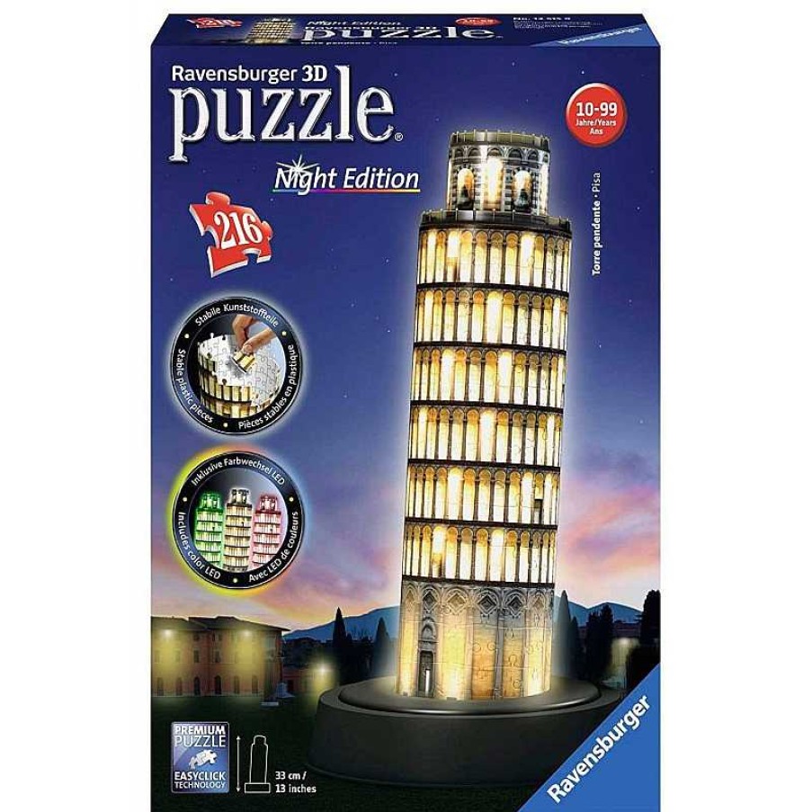 Ravensburger Puzzle 3D Ravensburger Torre De Pisa Night Edition De 216 Piezas