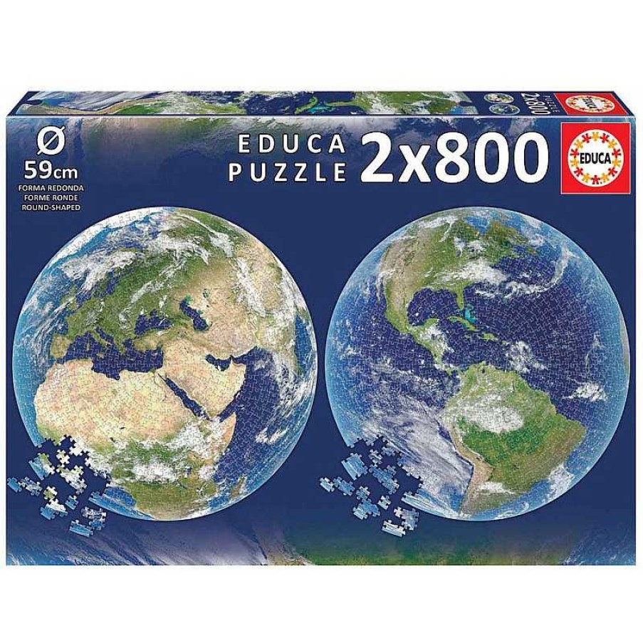 Puzzles Educa Puzzle Educa Redondo Planeta Tierra De 2 X 800 Piezas