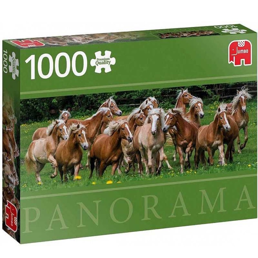 Jumbo Puzzle Jumbo Caballos En El Prado De 1000 Piezas Panor Mico