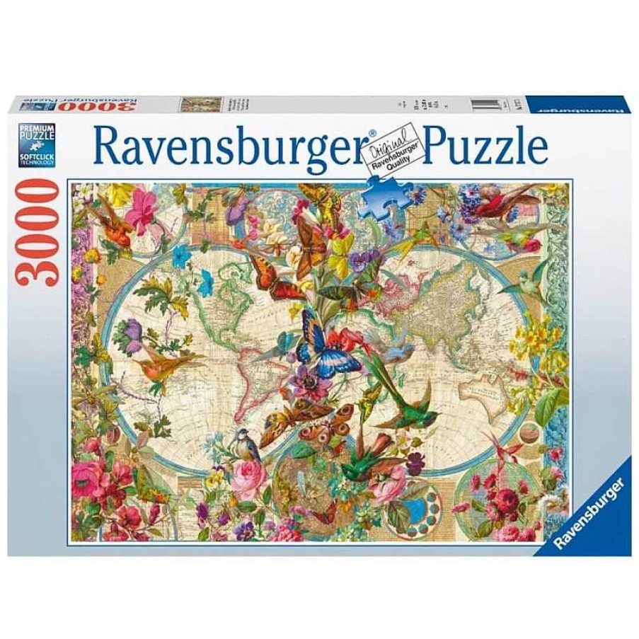 Ravensburger Puzzle Ravensburger Mapa Mundial De Flora Y Fauna De 3000 Piezas