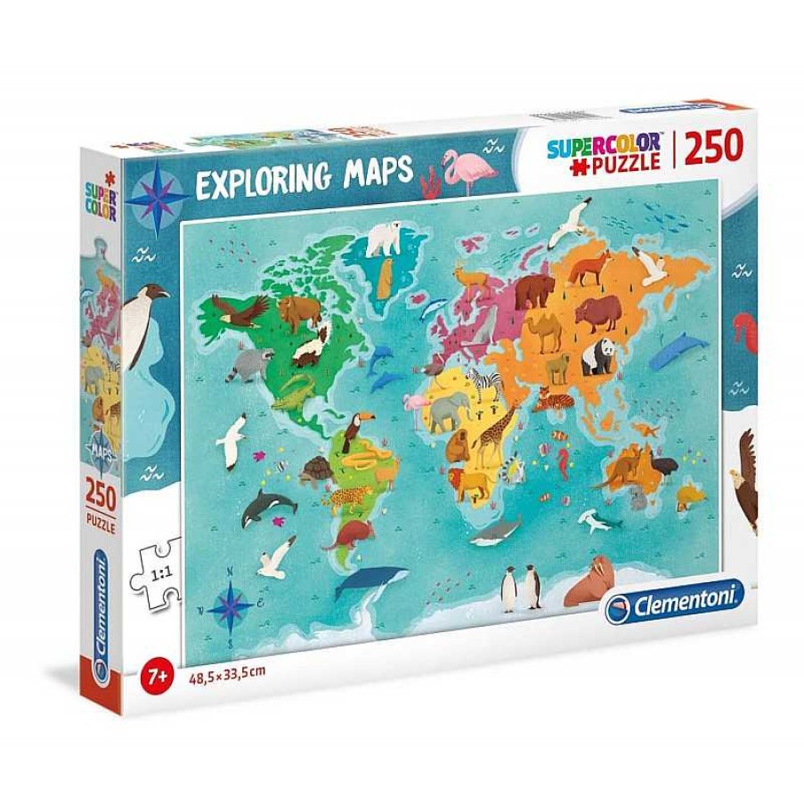 Clementoni Puzzle Clementoni Mapa Del Mundo Animales 250 Piezas