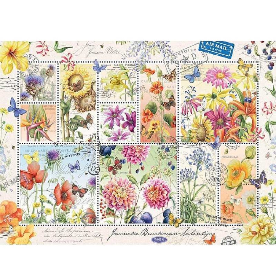 Jumbo Puzzle Jumbo Colecci N De Sellos, Flores De Verano, 1000 Piezas