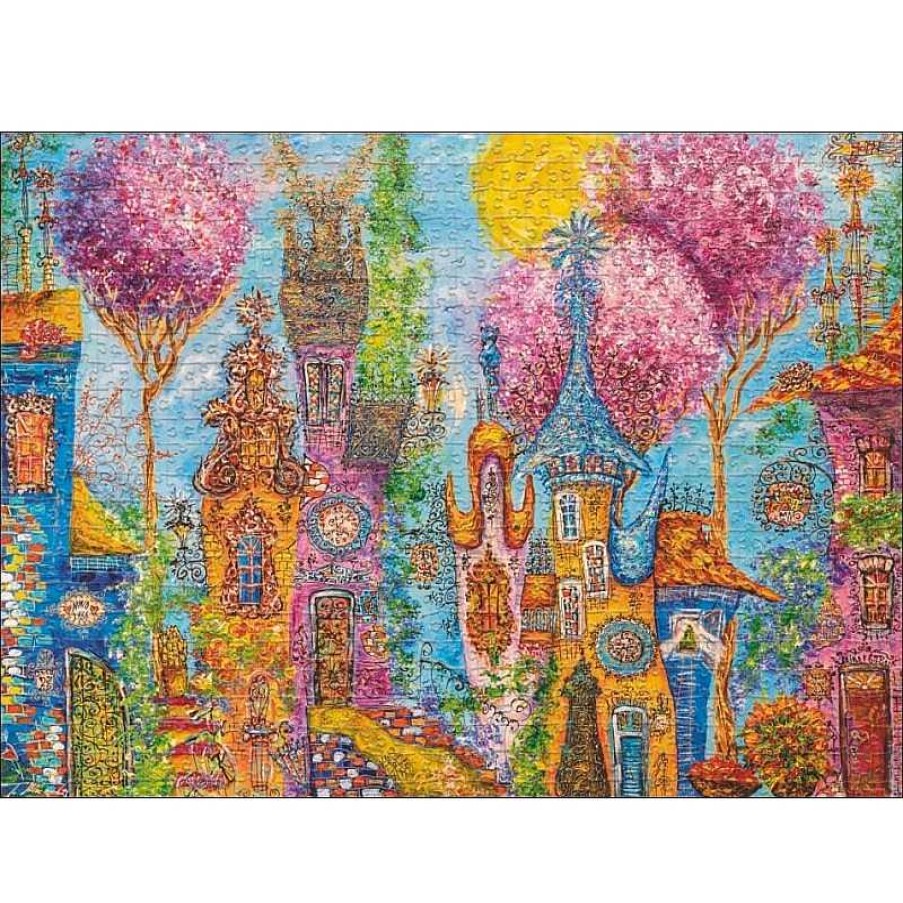 Heye Puzzle Heye Pueblo Con Encanto, Arboles Rosados De 1000 Piezas