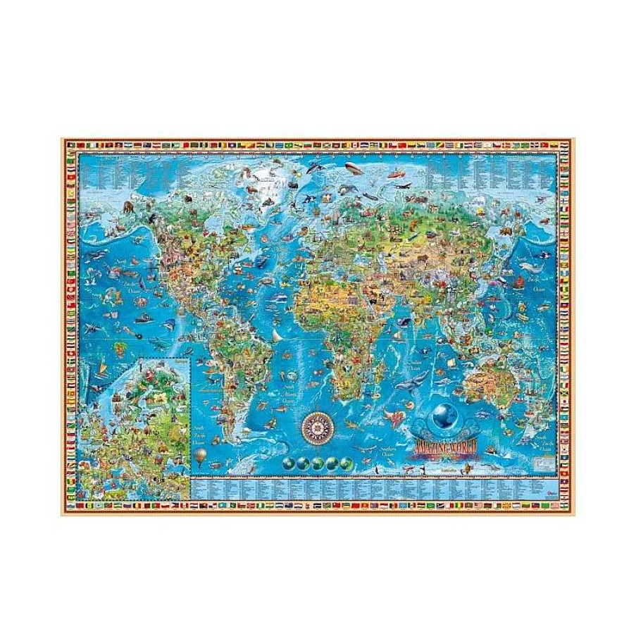 Heye Puzzle Heye Mapa Del Mundo Asombroso De 2000 Piezas