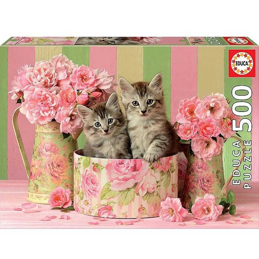 Puzzles Educa Puzzle Educa Gatitos Con Rosas De 500 Piezas