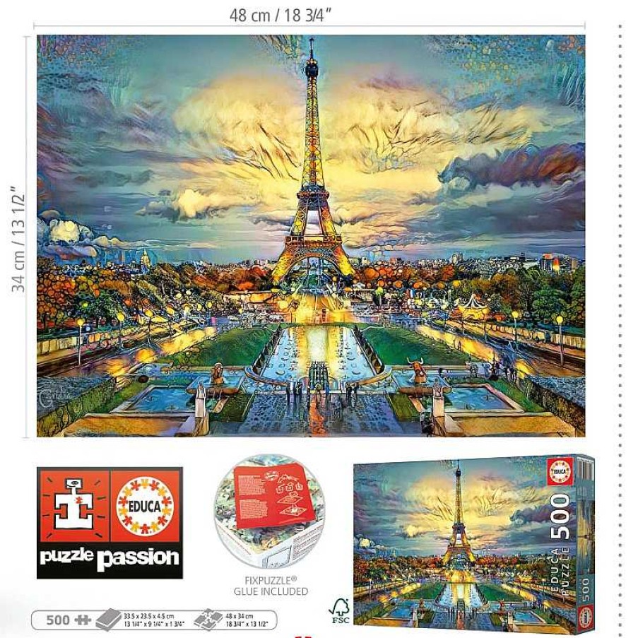 Puzzles Educa Puzzle Educa Torre Eiffel De 500 Piezas